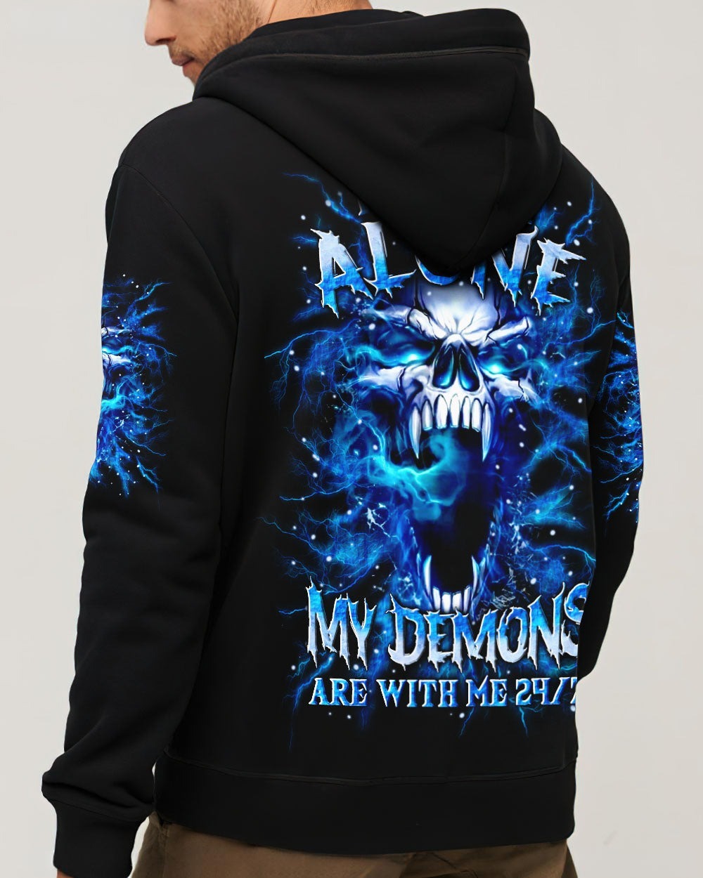 BLISSCORNERS I'M NEVER ALONE SKULL DEMON ALL OVER PRINT