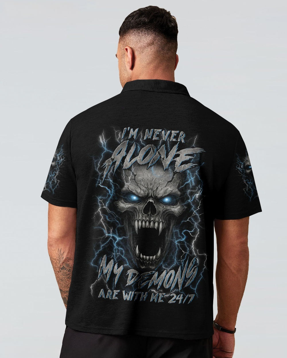 BLISSCORNERS I'M NEVER ALONE SKULL DEMON ALL OVER PRINT