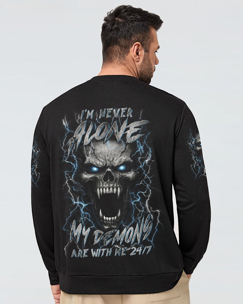 BLISSCORNERS I'M NEVER ALONE SKULL DEMON ALL OVER PRINT