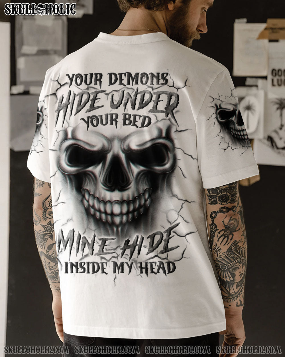 BLISSCORNERS YOUR DEMONS HIDE UNDER YOUR BED ALL OVER PRINT