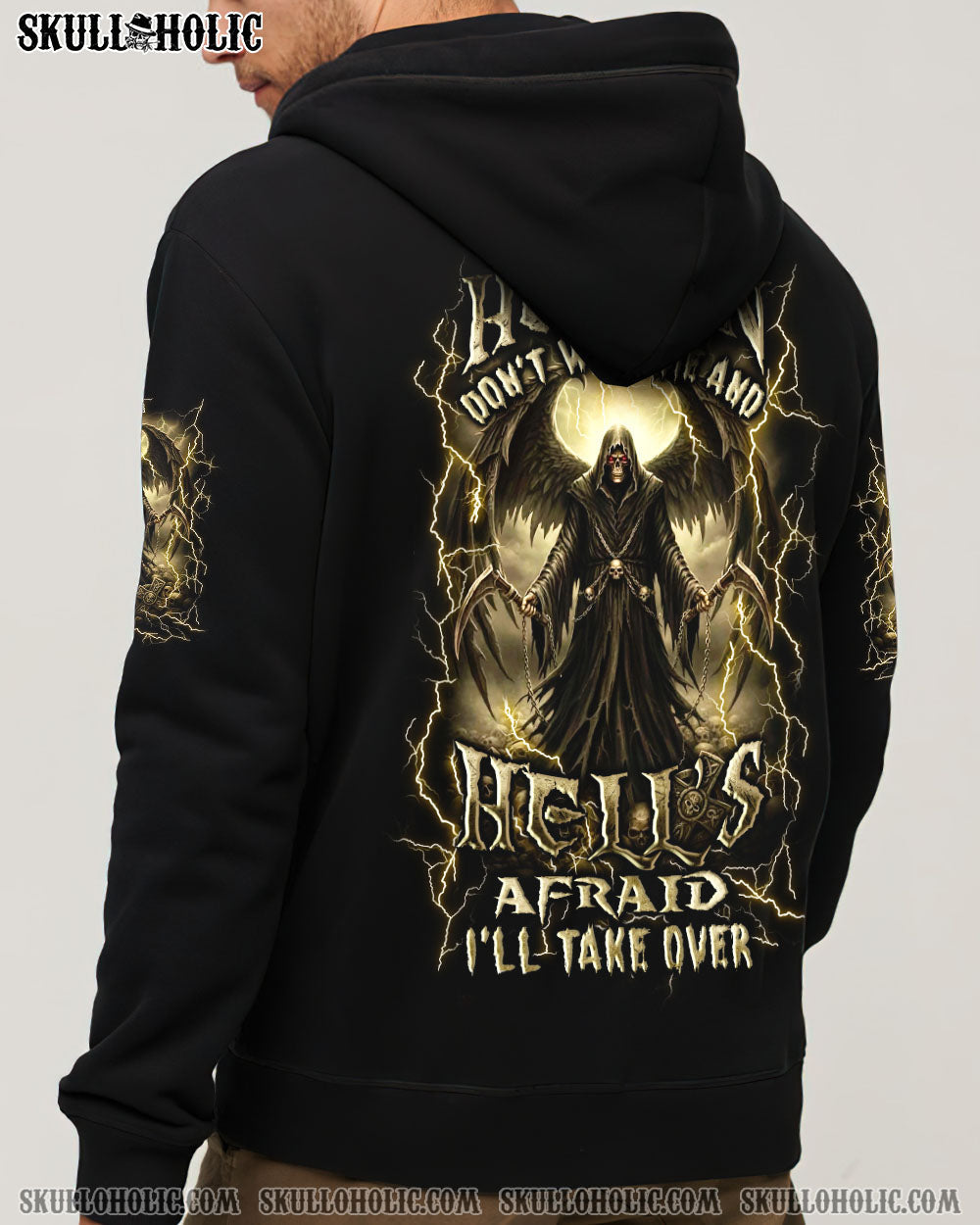 BLISSCORNERS HEAVEN DON'T WANT ME SKULL REAPER ALL OVER PRINT