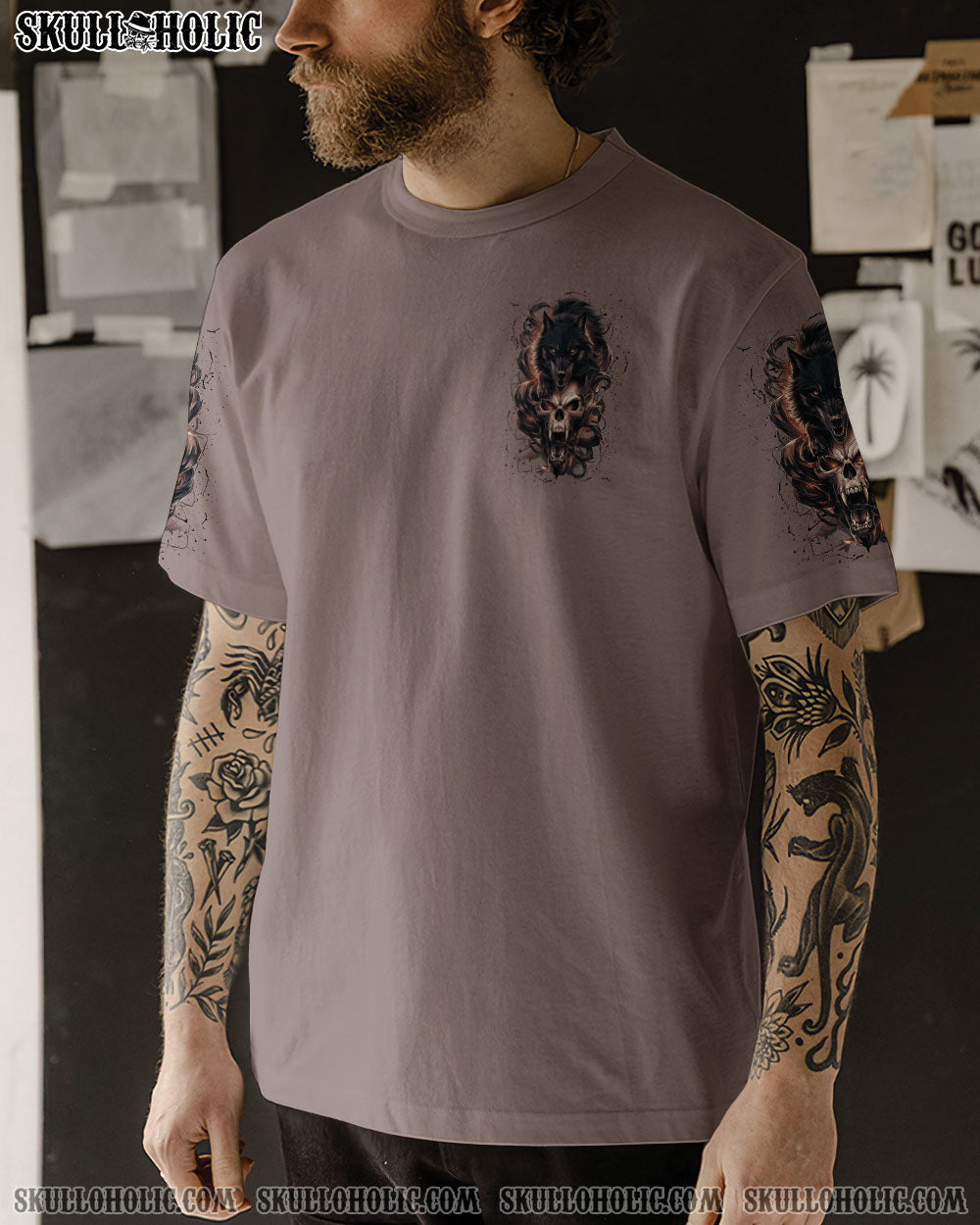 BLISSCORNERS YOUR FIRST MISTAKE WOLF SKULL ALL OVER PRINT