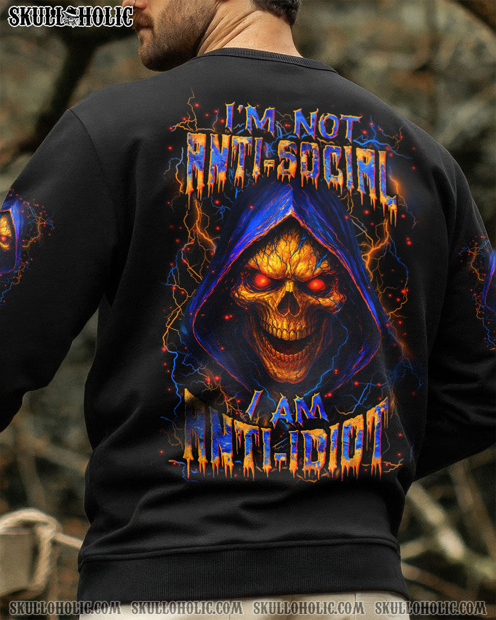 BLISSCORNERS I´M NOT ANTI-SOCIAL I AM ANTI-IDIOT ALL OVER PRINT