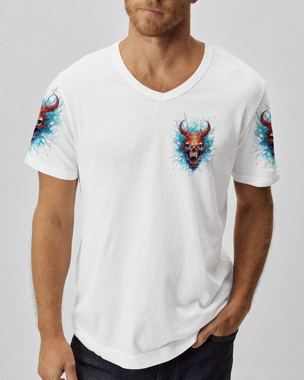 BLISSCORNERS I'M NEVER ALONE SKULL DEMON ALL OVER PRINT