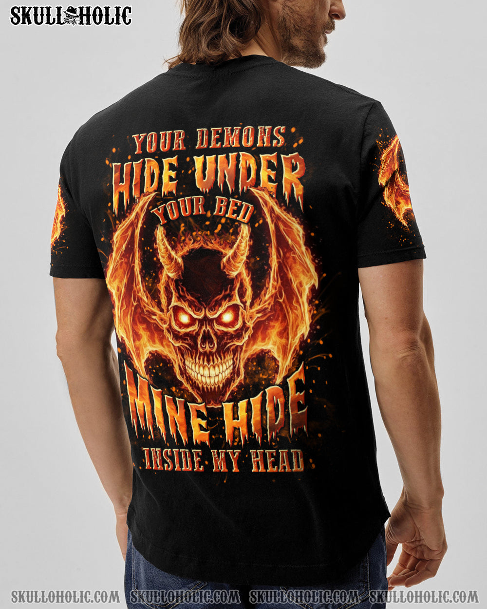 BLISSCORNERS YOUR DEMONS HIDE UNDER YOUR BED SKULL ALL OVER PRINT