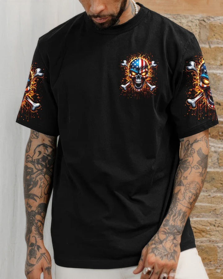 BLISSCORNERS AMERICA LIVE IT LOVE IT OR GET THE HELL OUT SKULL ALL OVER PRINT