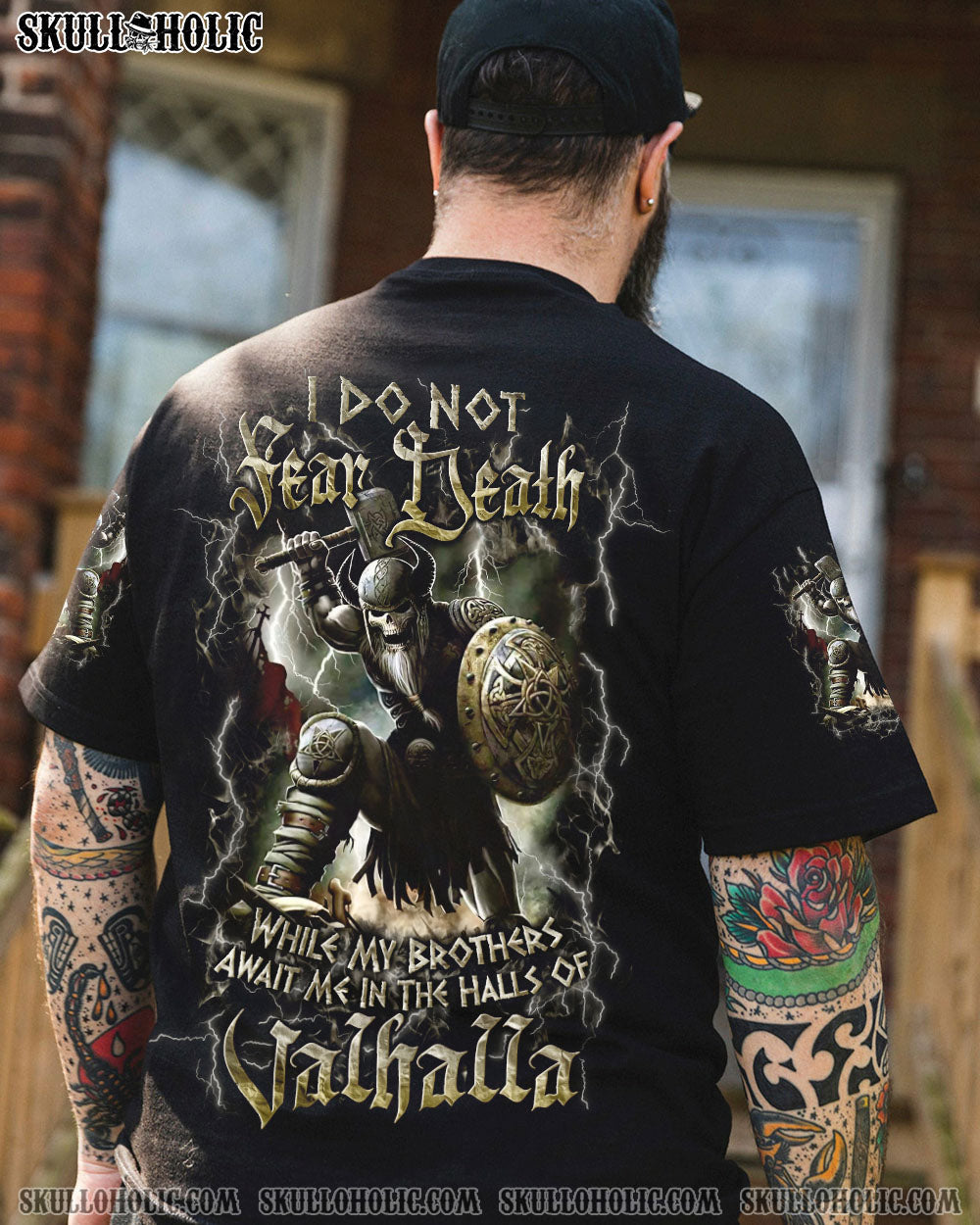 BLISSCORNERS I DO NOT FEAR DEATH VIKING SKULL ALL OVER PRINT