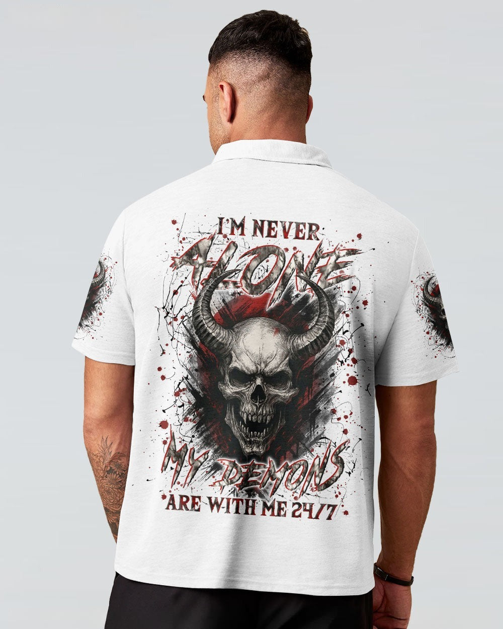 BLISSCORNERS I'M NEVER ALONE SKULL DEMON ALL OVER PRINT