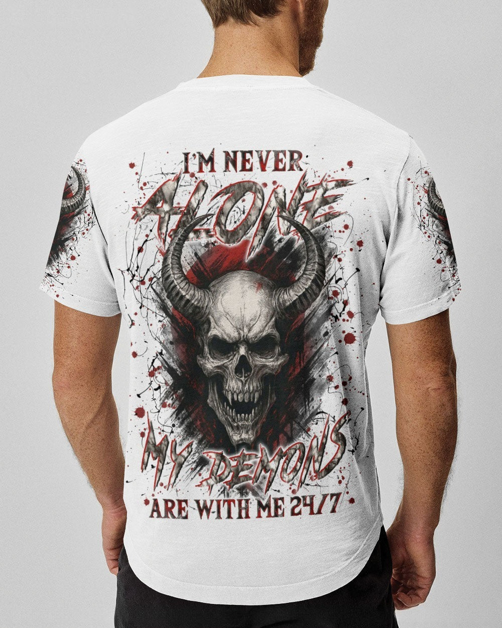 BLISSCORNERS I'M NEVER ALONE SKULL DEMON ALL OVER PRINT