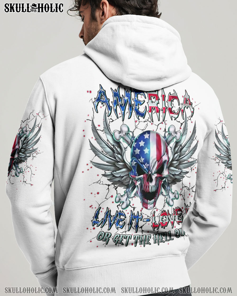 BLISSCORNERS AMERICA LIVE IT LOVE IT OR GET THE HELL OUT ALL OVER PRINT