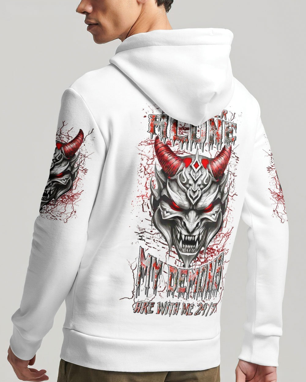 BLISSCORNERS I'M NEVER ALONE SKULL DEMON ALL OVER PRINT