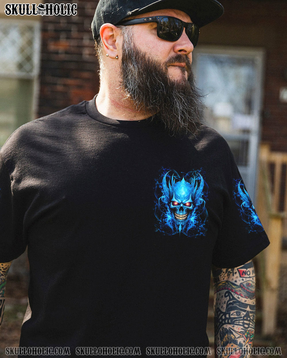 BLISSCORNERS I'M NEVER ALONE SKULL DEMON ALL OVER PRINT