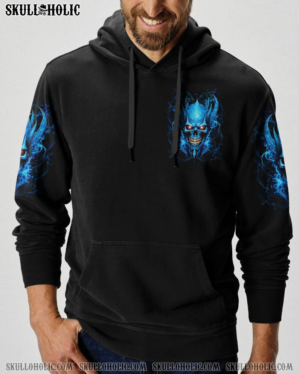 BLISSCORNERS I'M NEVER ALONE SKULL DEMON ALL OVER PRINT