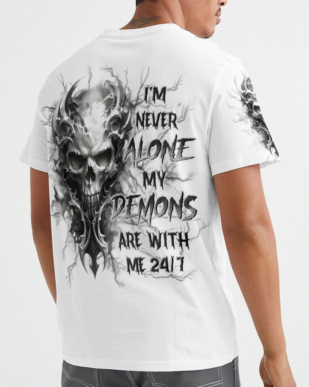BLISSCORNERS I'M NEVER ALONE SKULL DEMON ALL OVER PRINT