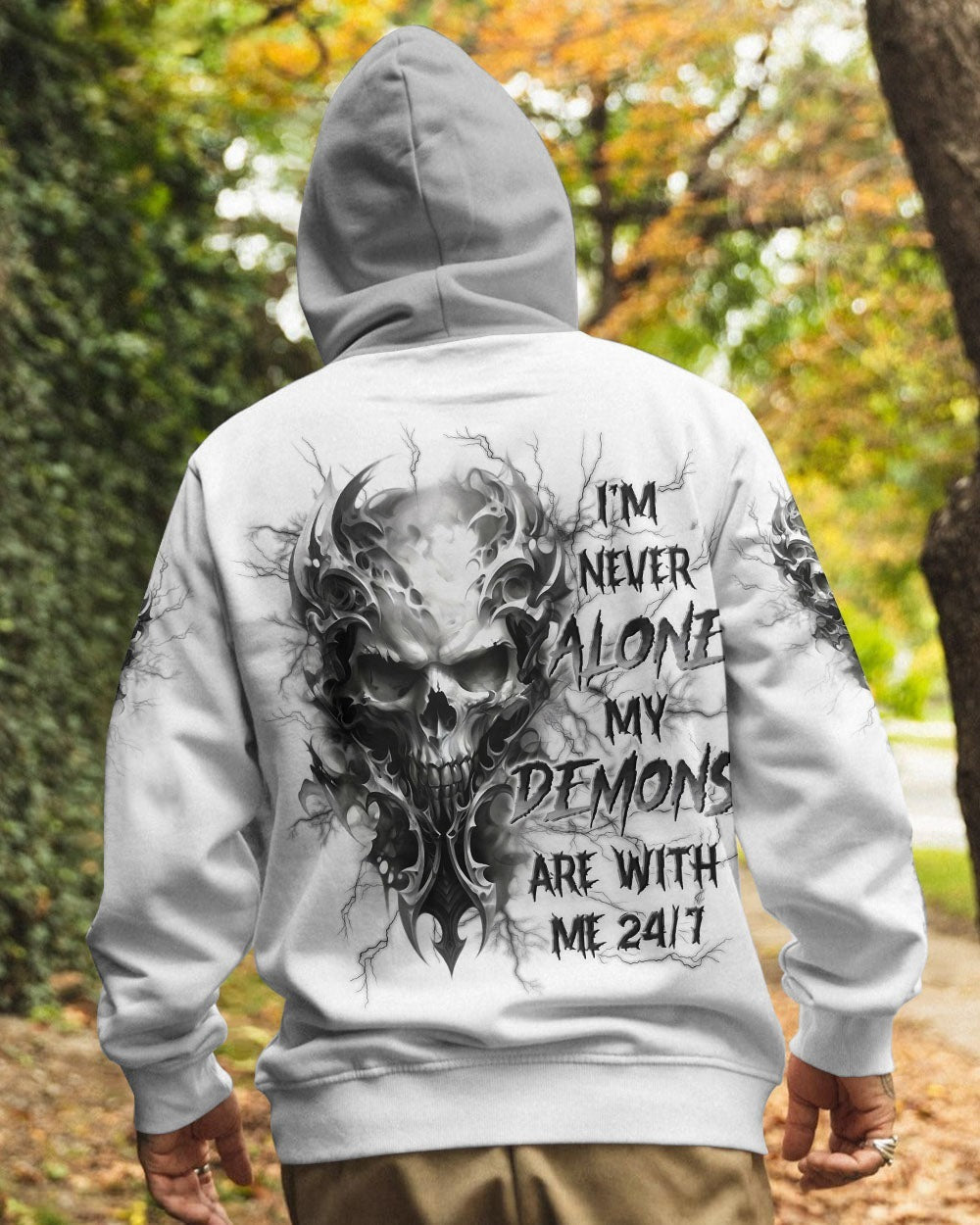 BLISSCORNERS I'M NEVER ALONE SKULL DEMON ALL OVER PRINT