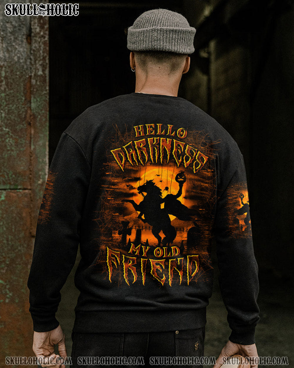 BLISSCORNERS HELLO DARKNESS MY OLD FRIEND HALLOWEEN ALL OVER PRINT