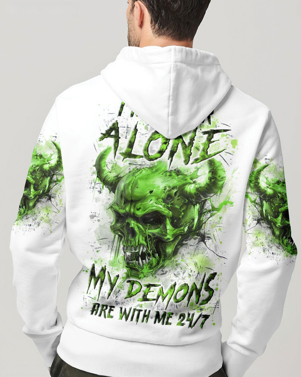 BLISSCORNERS I'M NEVER ALONE SKULL DEMON ALL OVER PRINT