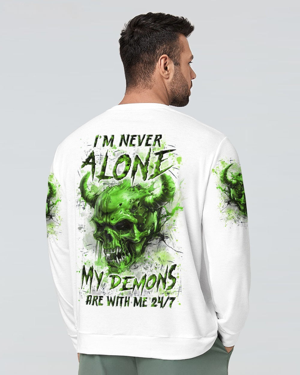 BLISSCORNERS I'M NEVER ALONE SKULL DEMON ALL OVER PRINT