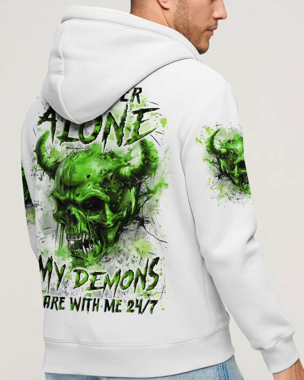 BLISSCORNERS I'M NEVER ALONE SKULL DEMON ALL OVER PRINT