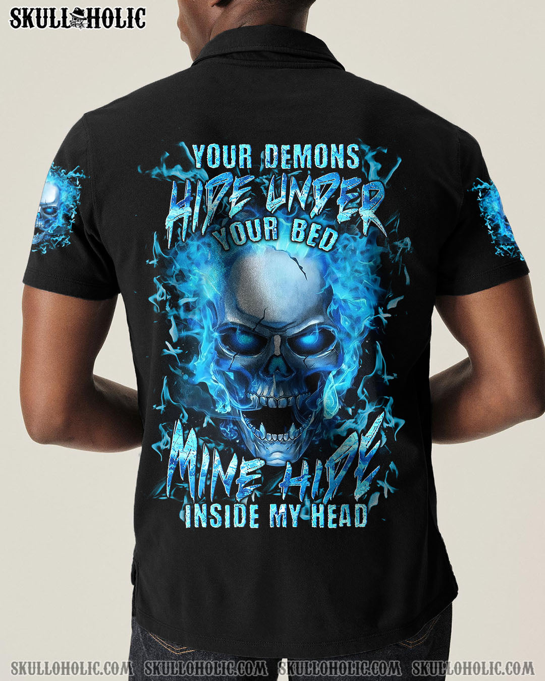 BLISSCORNERS YOUR DEMONS HIDE UNDER YOUR BED SKULL ALL OVER PRINT