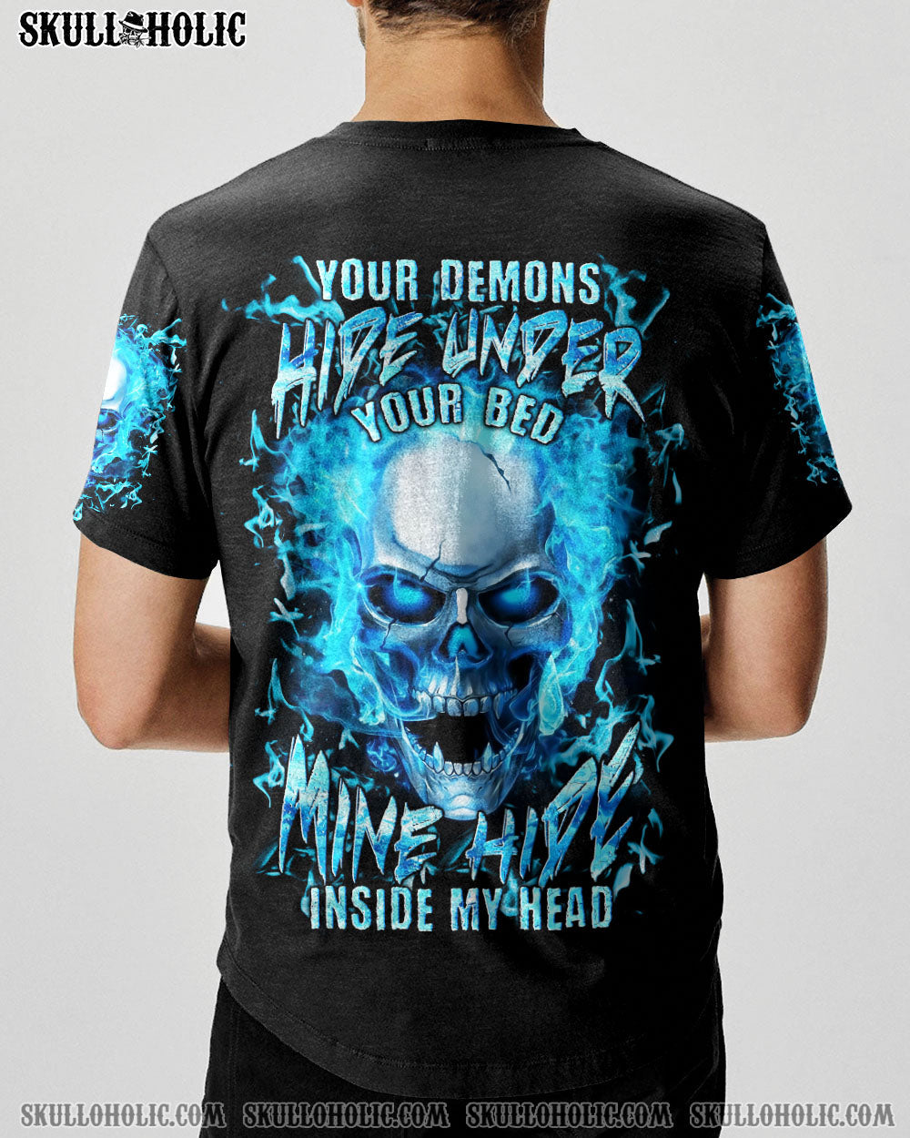 BLISSCORNERS YOUR DEMONS HIDE UNDER YOUR BED SKULL ALL OVER PRINT