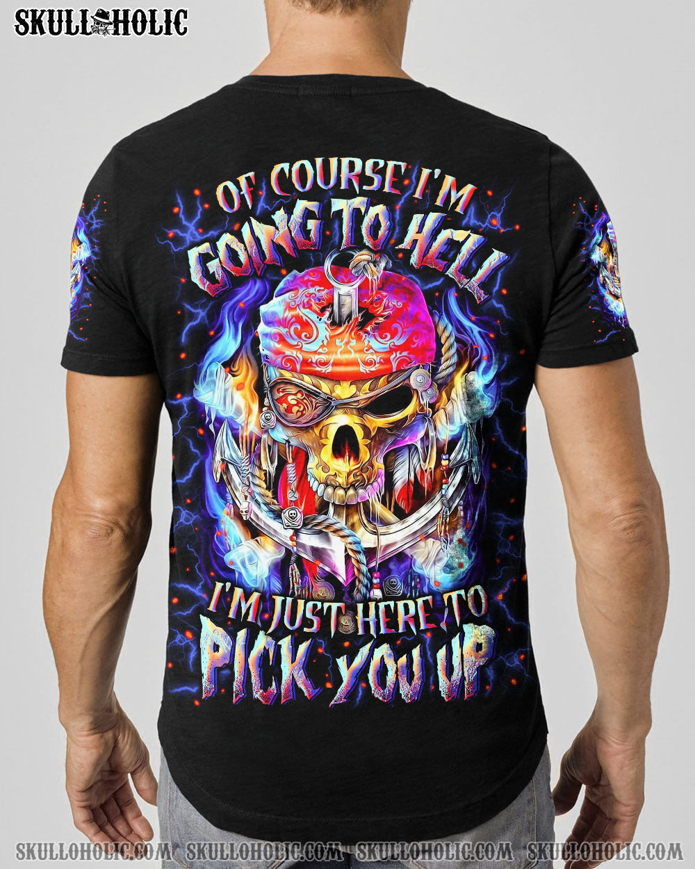 BLISSCORNERS OF COURSE I'M GOING TO HELL PIRATE SKULL ALL OVER PRINT