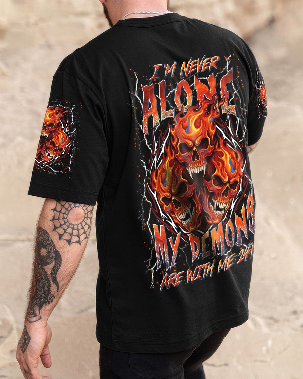 BLISSCORNERS I'M NEVER ALONE SKULL DEMON ALL OVER PRINT