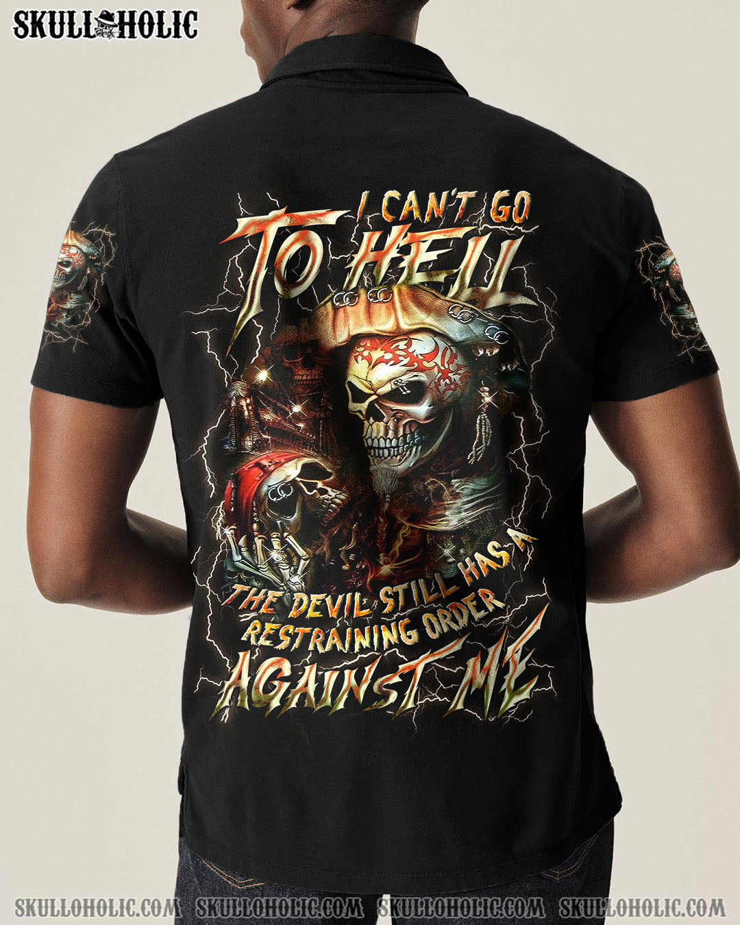 BLISSCORNERS I CAN'T GO TO HELL PIRATE SKULL ALL OVER PRINT