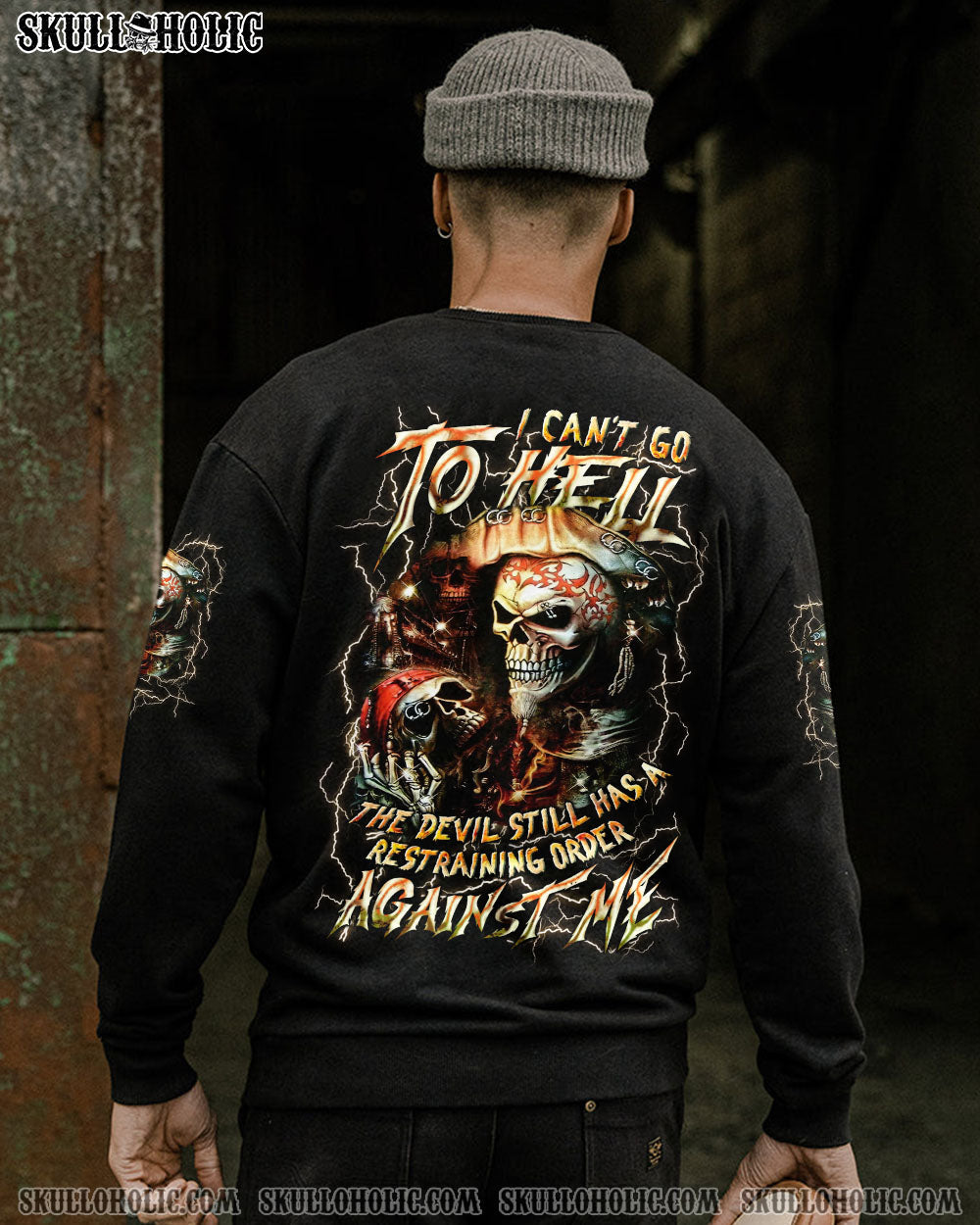 BLISSCORNERS I CAN'T GO TO HELL PIRATE SKULL ALL OVER PRINT