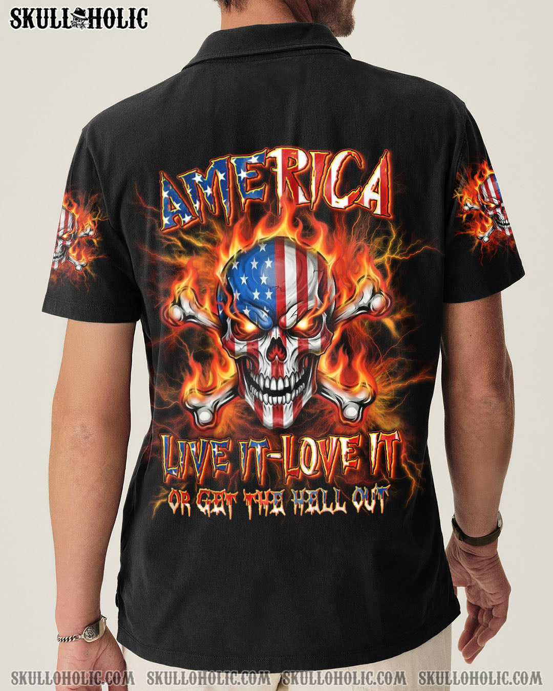BLISSCORNERS AMERICA LIVE IT LOVE IT OR GET THE HELL OUT ALL OVER PRINT