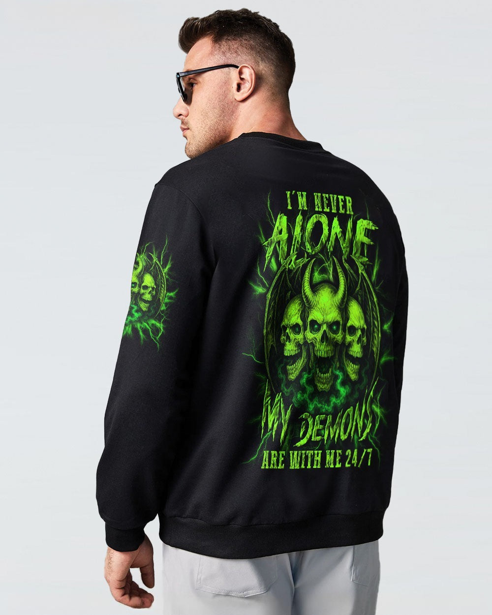 BLISSCORNERS I'M NEVER ALONE SKULL DEMON ALL OVER PRINT
