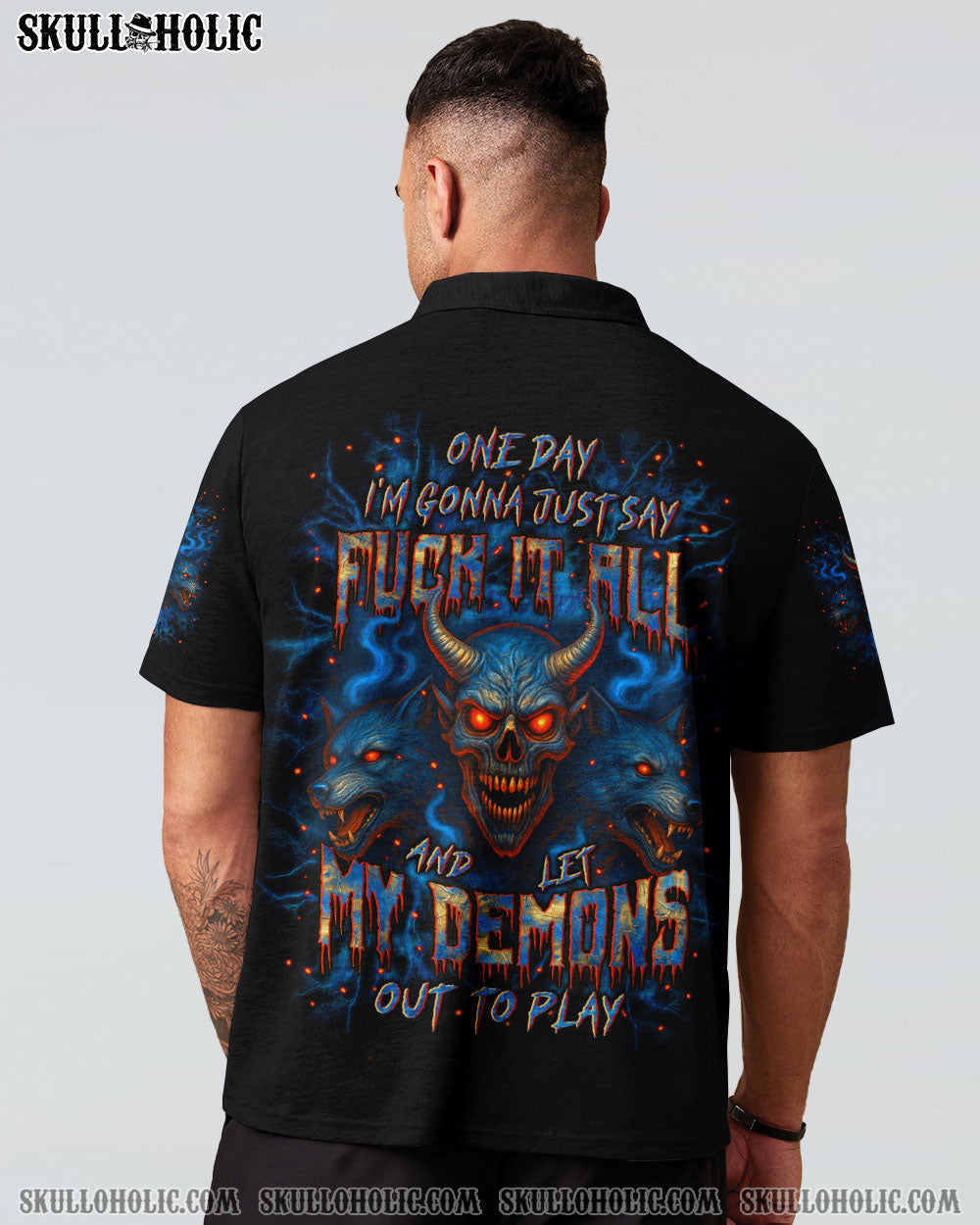BLISSCORNERS ONE DAY I'M GONNA JUST SAY SKULL WOLF ALL OVER PRINT