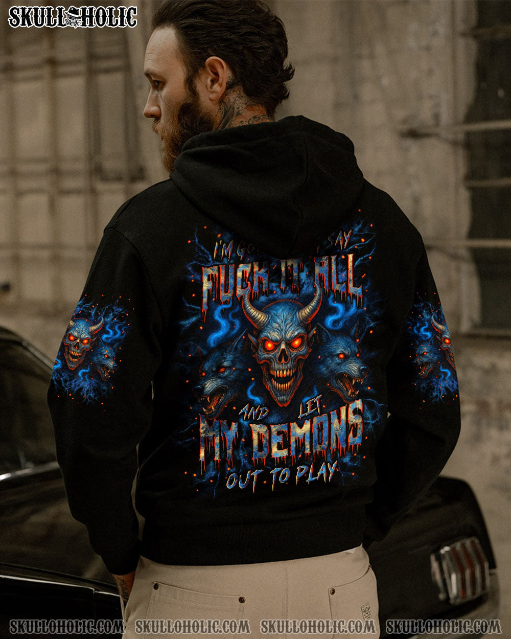 BLISSCORNERS ONE DAY I'M GONNA JUST SAY SKULL WOLF ALL OVER PRINT