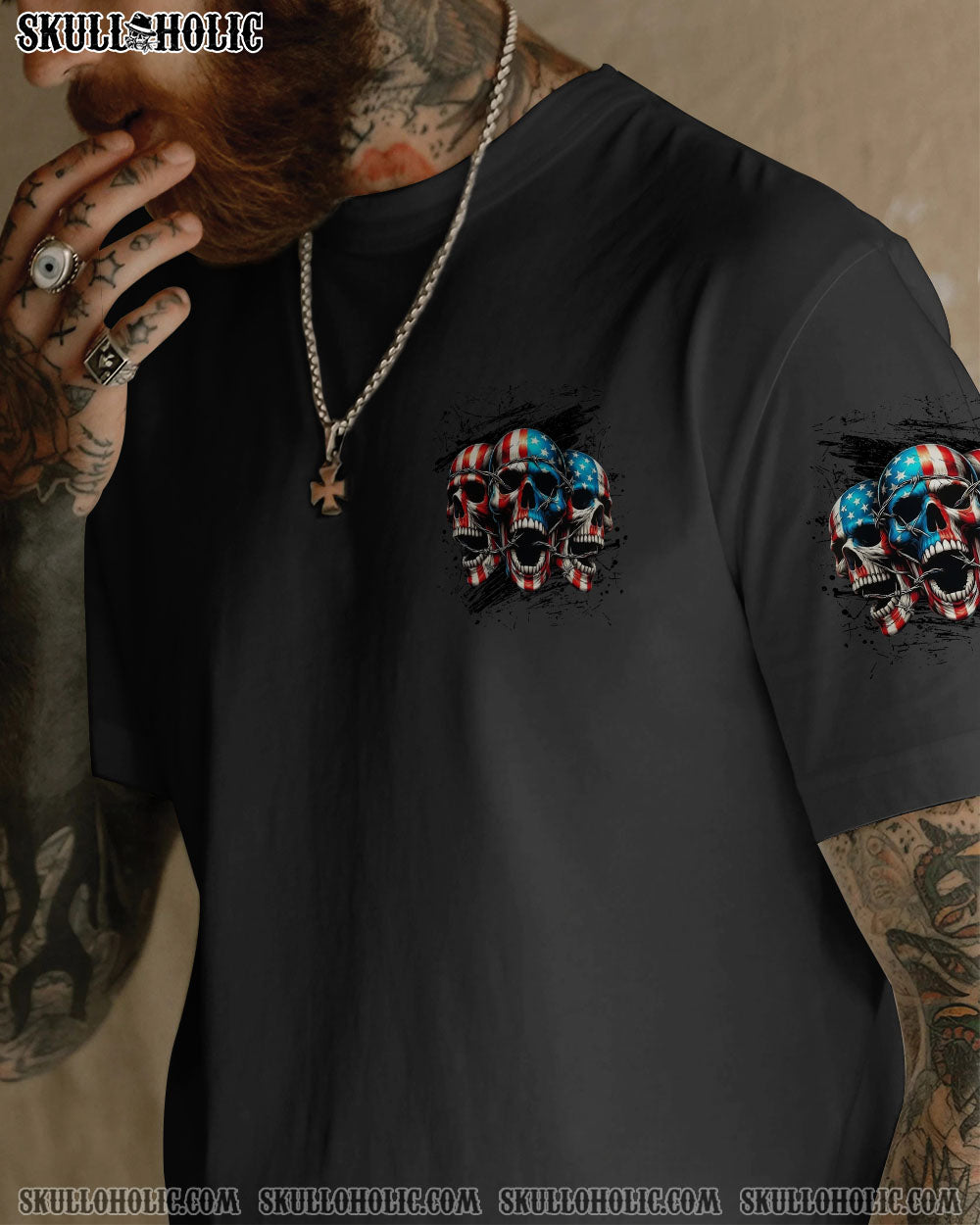 BLISSCORNERS I HAVE 3 SIDES 3 SKULLS ALL OVER PRINT