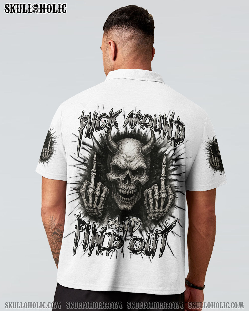 BLISSCORNERS F AROUND AND FIND OUT SKULL ALL OVER PRINT