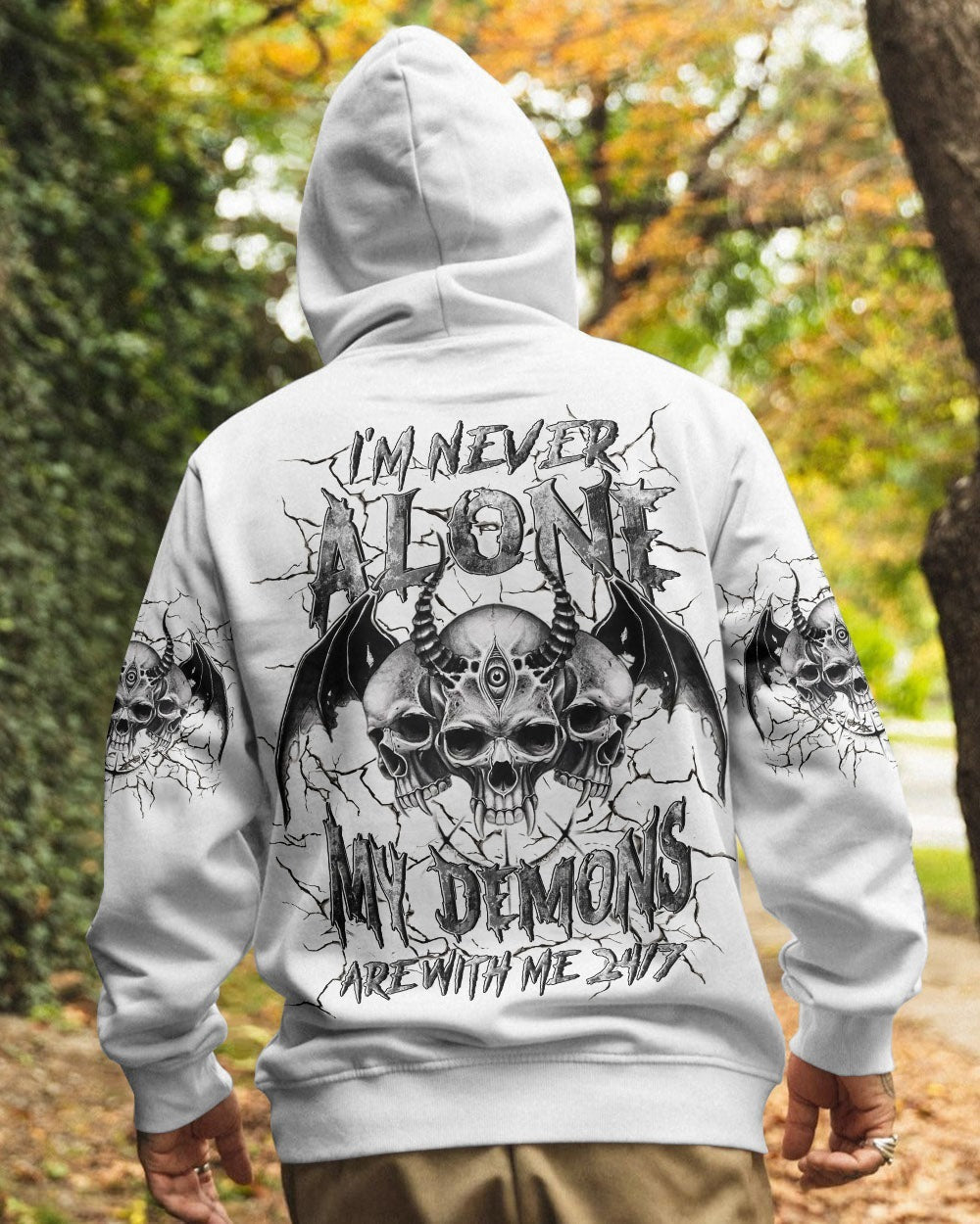 BLISSCORNERS I'M NEVER ALONE SKULL DEMON ALL OVER PRINT