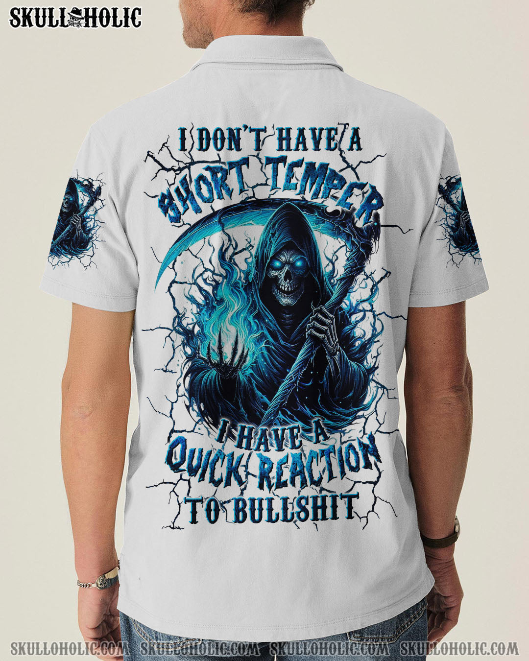 BLISSCORNERS I DON'T HAVE A SHORT TEMPER SKULL REAPER ALL OVER PRINT