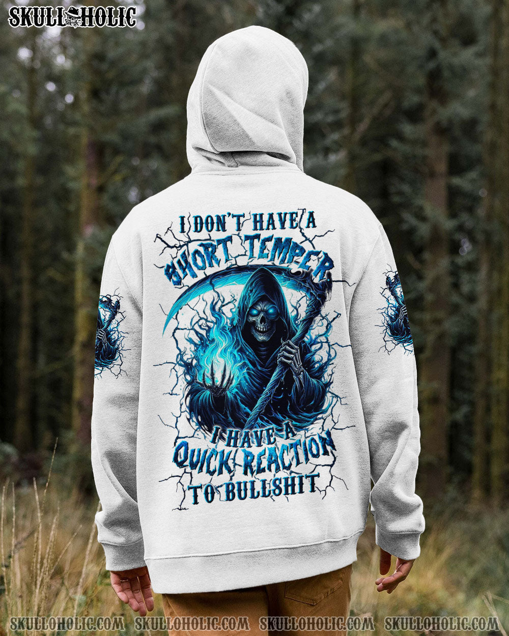 BLISSCORNERS I DON'T HAVE A SHORT TEMPER SKULL REAPER ALL OVER PRINT