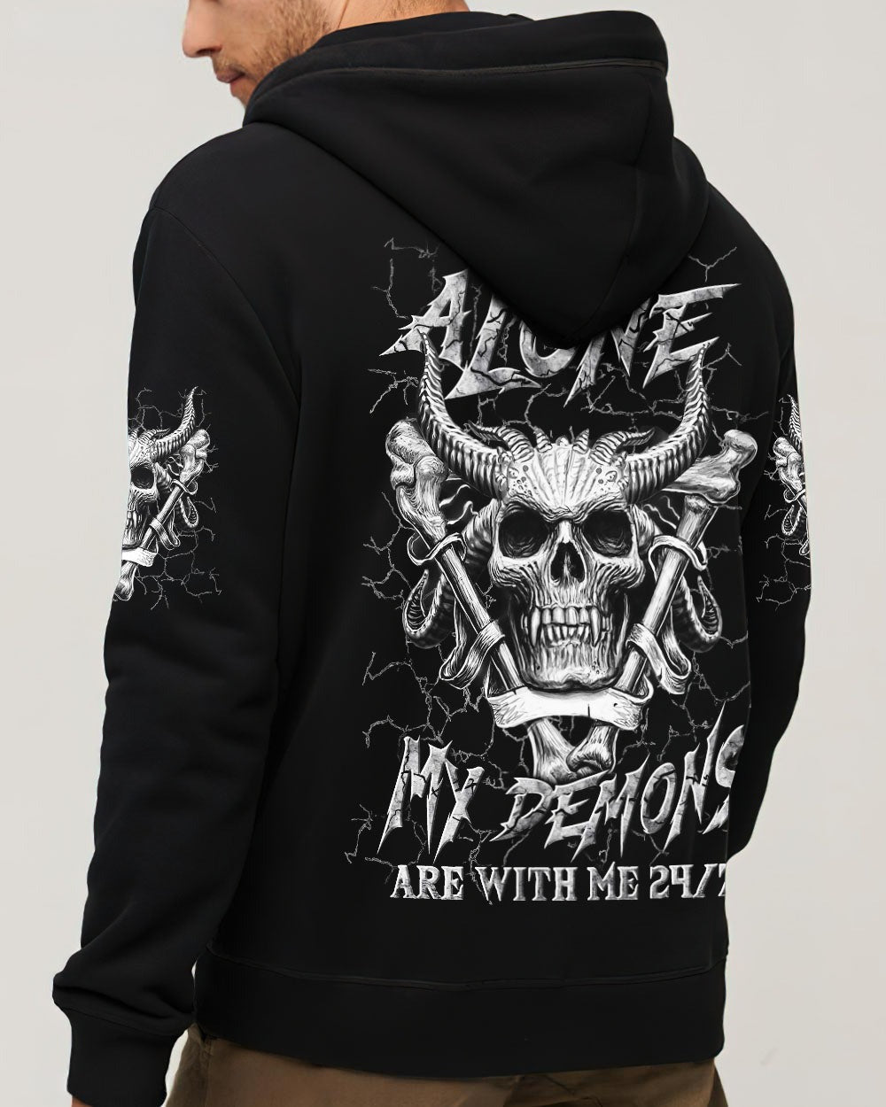 BLISSCORNERS I'M NEVER ALONE SKULL DEMON ALL OVER PRINT
