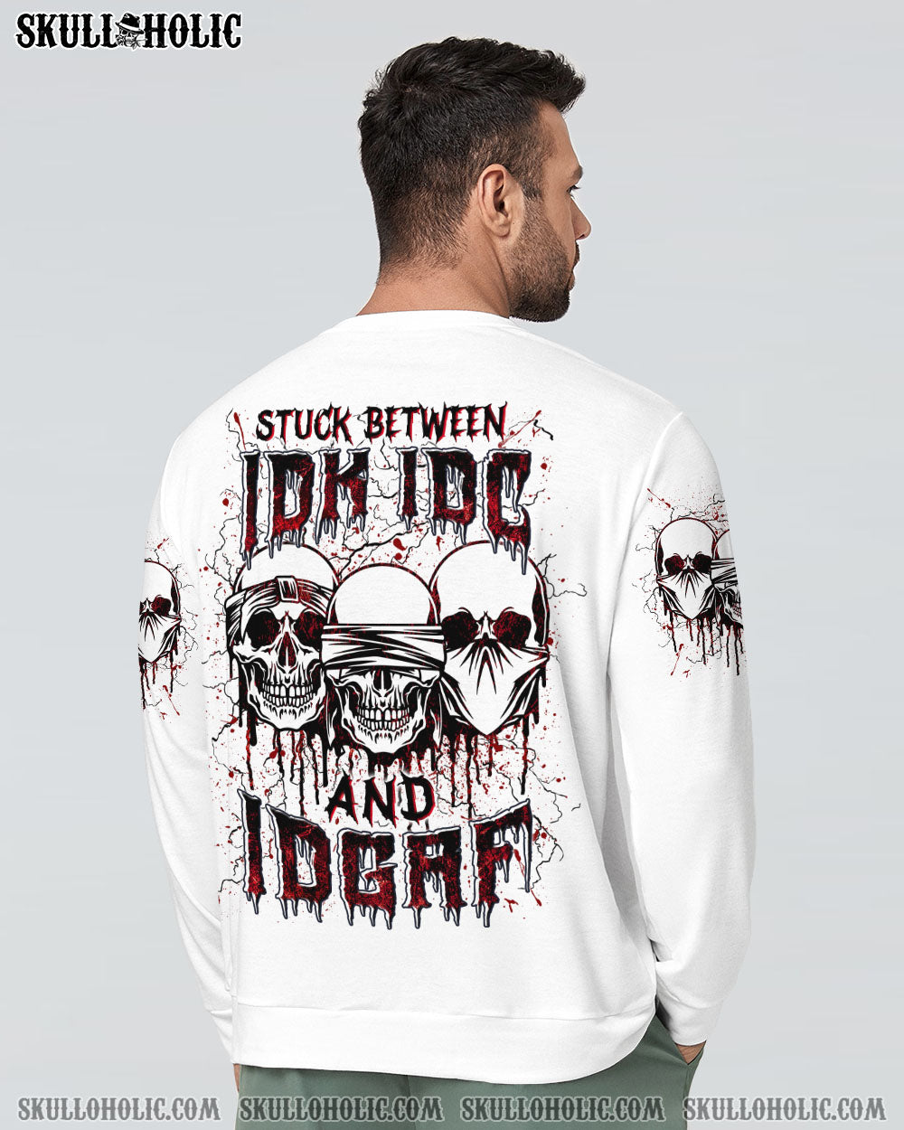 BLISSCORNERS STUCK BETWEEN IDK IDC AND IDGAF SKULL ALL OVER PRINT