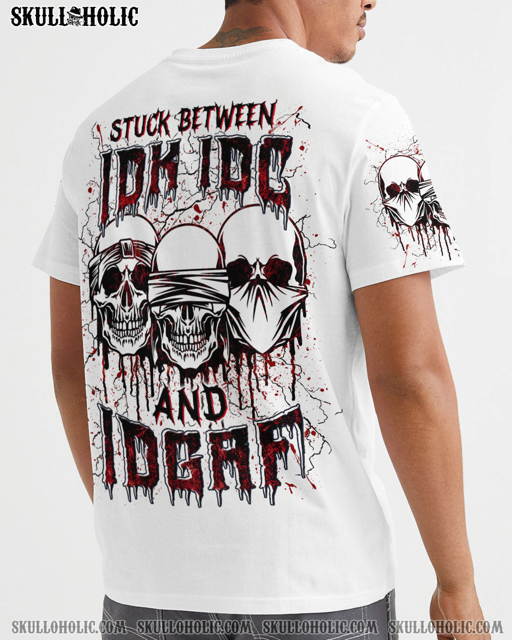 BLISSCORNERS STUCK BETWEEN IDK IDC AND IDGAF SKULL ALL OVER PRINT