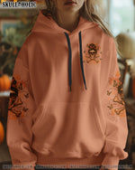 BLISSCORNERS ALWAYS A STRONG WOMAN SKULL MESSY BUN ALL OVER PRINT