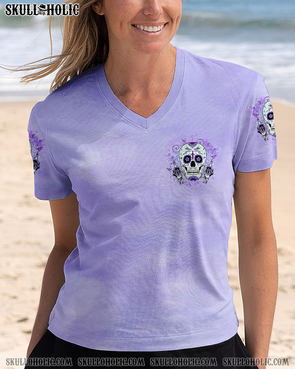 BLISSCORNERS I AM A SWEET GIRL BUT IF YOU PISS ME OFF SUGAR SKULL ALL OVER PRINT