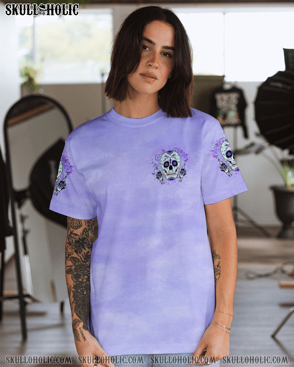 BLISSCORNERS I AM A SWEET GIRL BUT IF YOU PISS ME OFF SUGAR SKULL ALL OVER PRINT