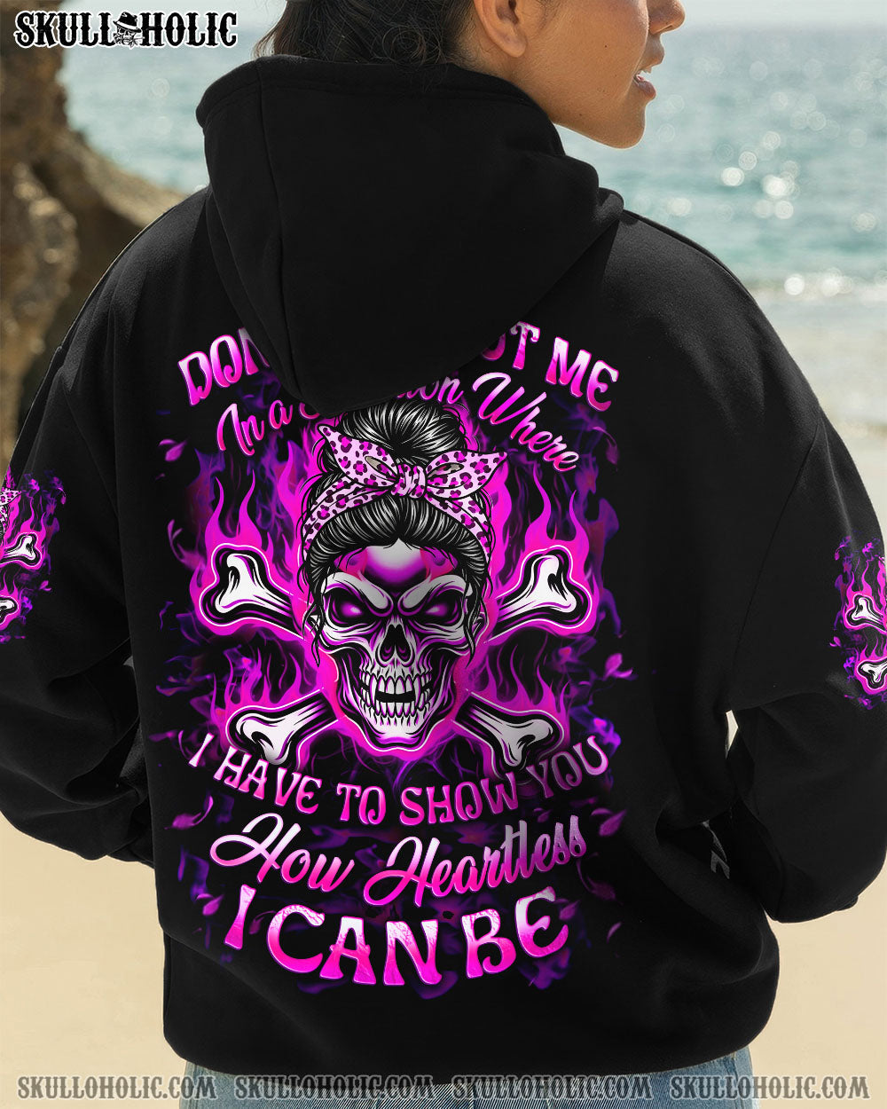 BLISSCORNERS NAH I'M GOOD MESSY BUN SKULL TIE DYE ALL OVER PRINT