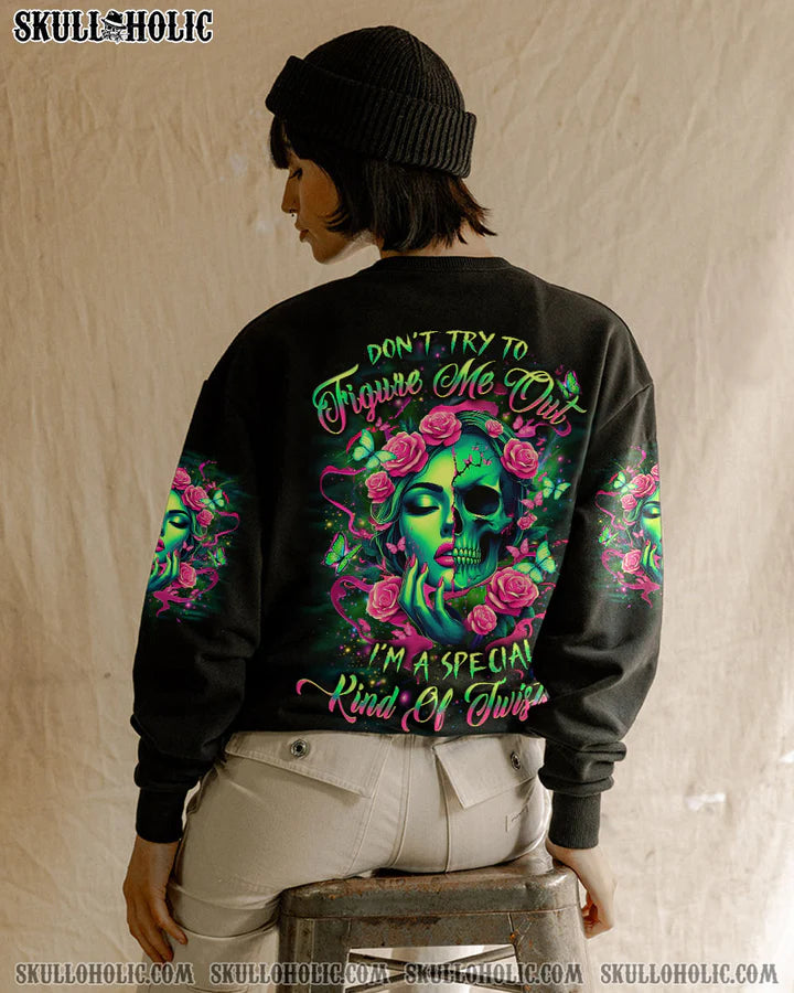 BLISSCORNERS DON'T TRY TO FIGURE ME OUT SKULL ALL OVER PRINT