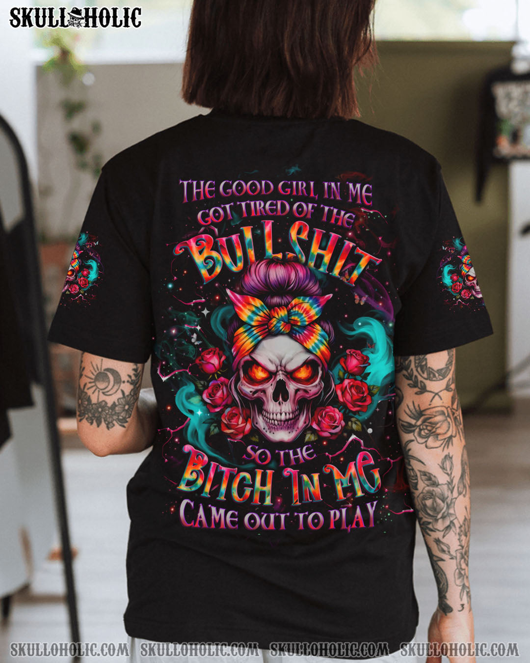 BLISSCORNERS YOU COULDN'T HANDLE ME MESSY BUN ALL OVER PRINT
