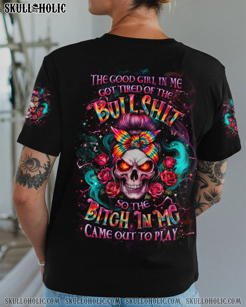 BLISSCORNERS YOU COULDN'T HANDLE ME MESSY BUN ALL OVER PRINT