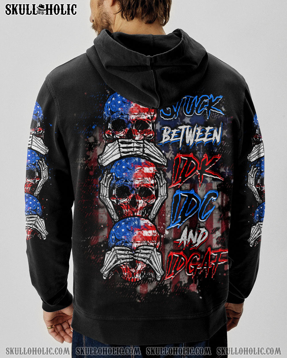 BLISSCORNERS STUCK BETWEEN IDK IDC AND IDGAF SKULL ALL OVER PRINT
