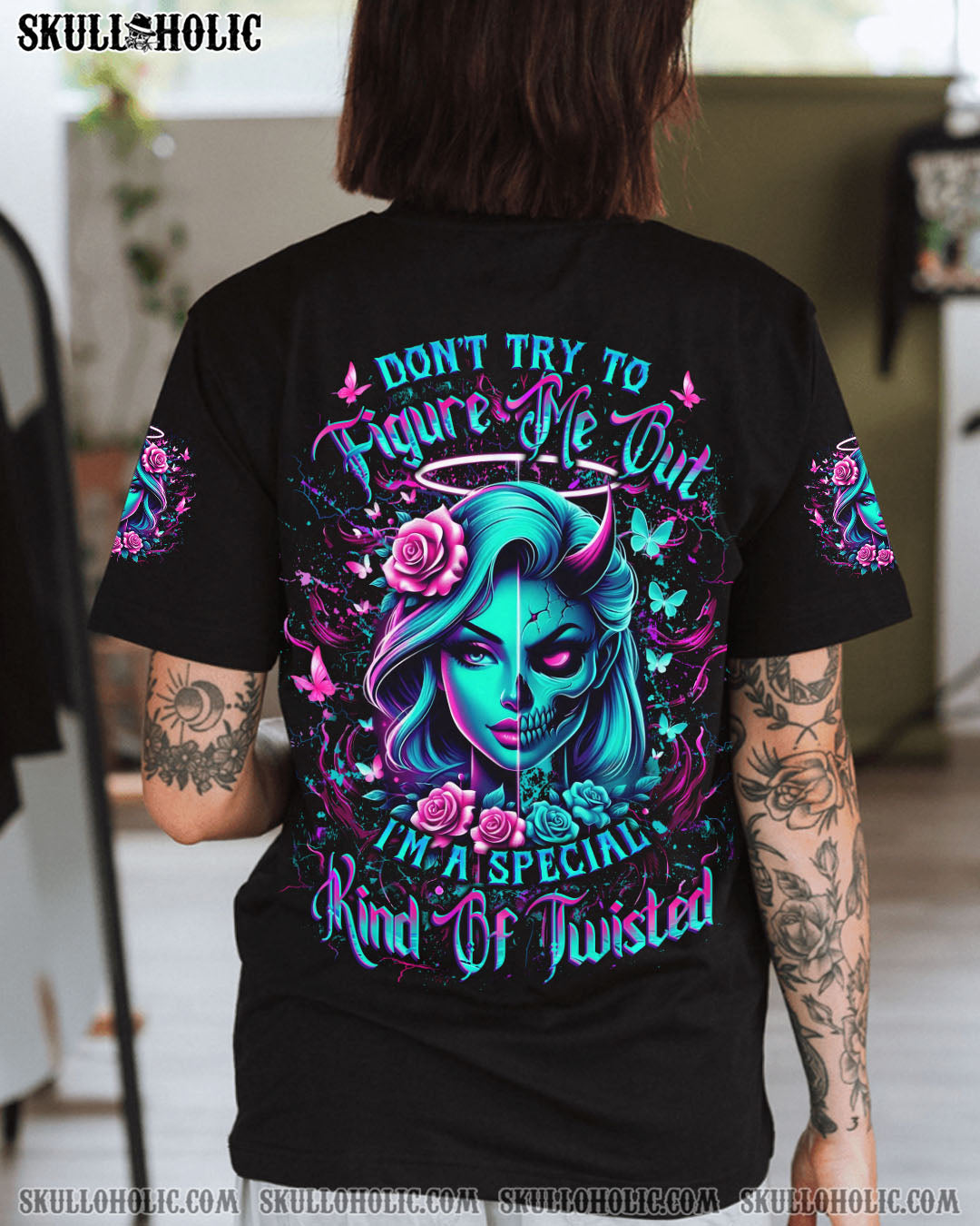 BLISSCORNERS DON'T TRY TO FIGURE ME OUT SKULL ALL OVER PRINT